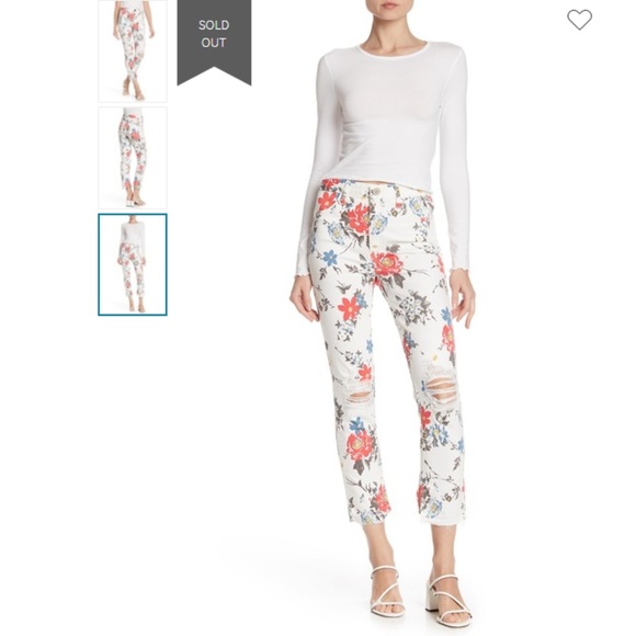 Show Me Your MuMu Denim - Show Me Mumu Floral Ankle Cropped Jeans size 25